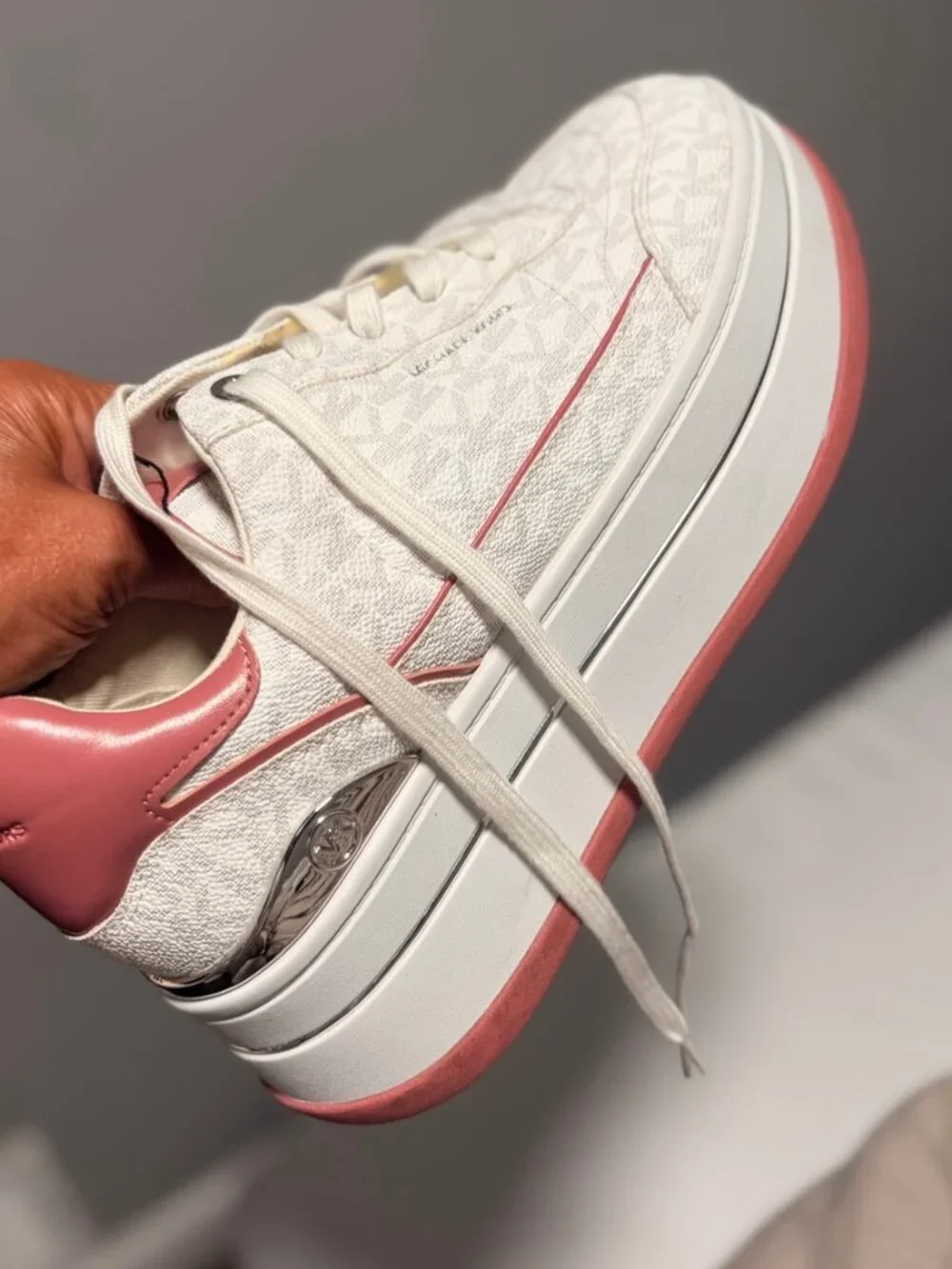 Michael Kors White Pink Platform Sneakers Women’s 9